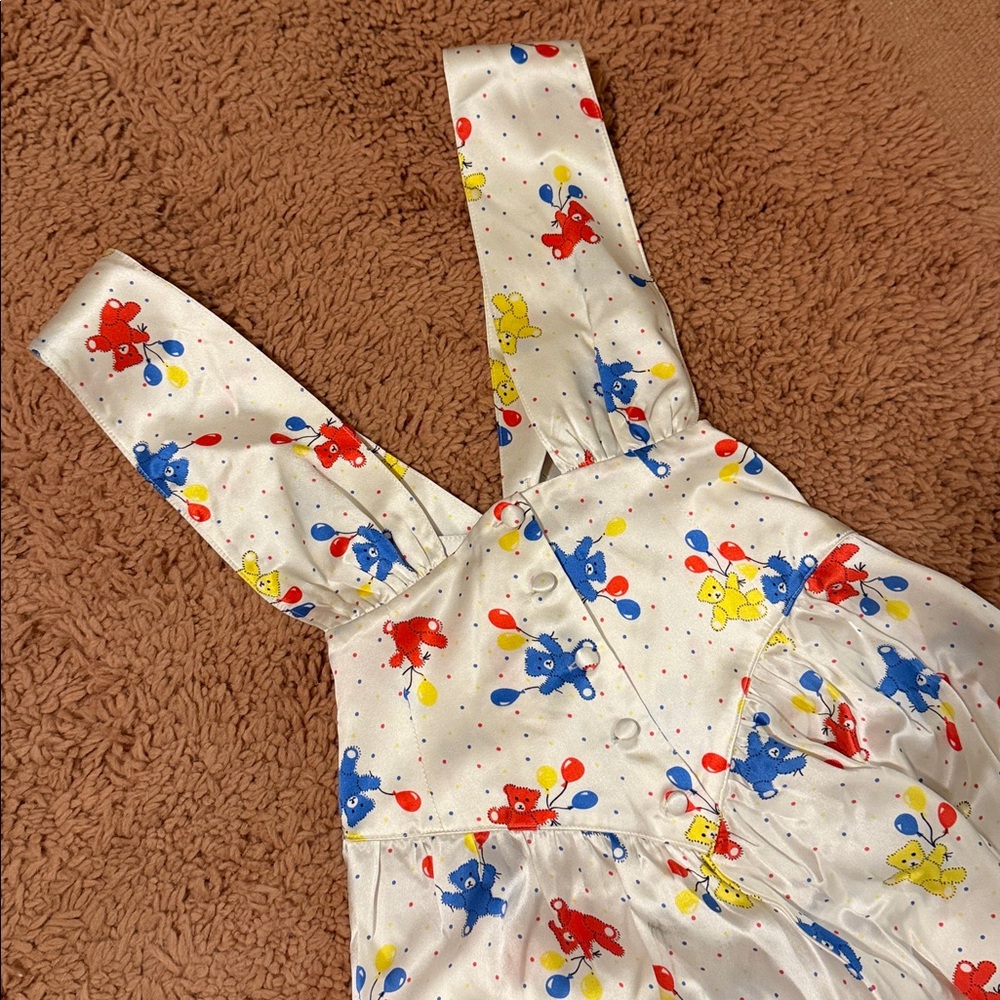 Vanessa Mooney limited/rare Red and Blue Bear Print Dress